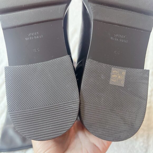 Stuart Weitzman Chicago Over-the-Knee Lug Boots Black Leather US 8.5 - Picture 9 of 10